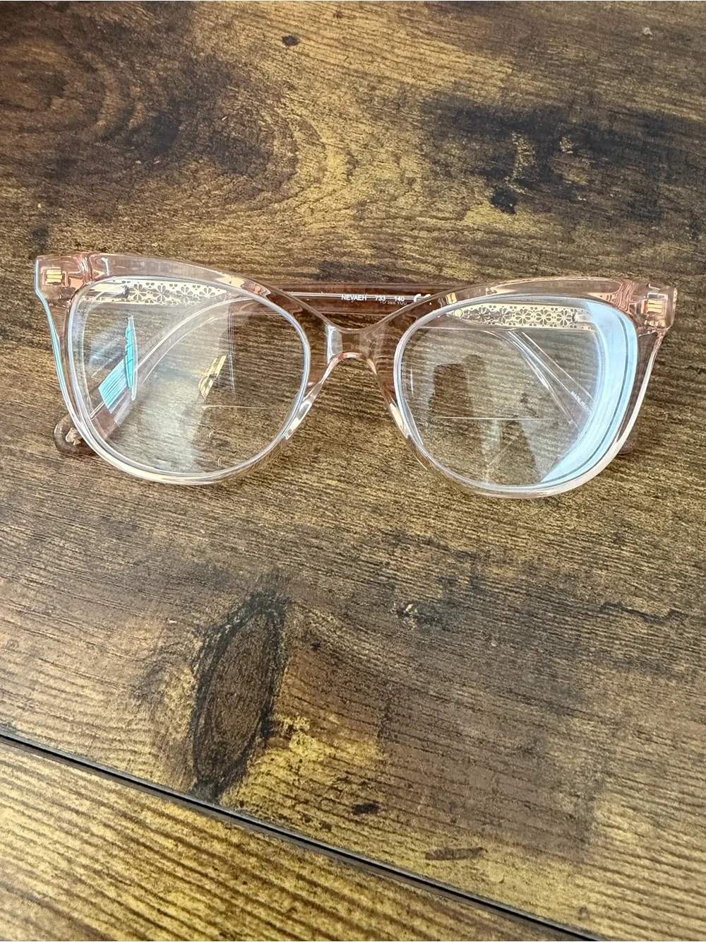 Kate Spade Nevaeh 733 Clear Peach Cat Eye Eyeglass Frames 50-17-140 Frames Only